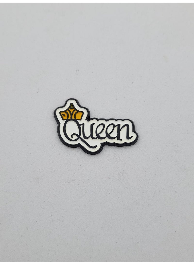 Kipfy Queen Script Logo  Metal Sticker  Decorative Travel Theme Badge for mobile,laptop Backpacks,Accessories Fans Stickers Display for I pad,and Collectors Walls, Doors, Cars, Trucks, Motorcycles Fridge - Image 1